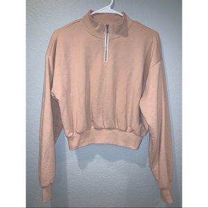 Quarter zip crop